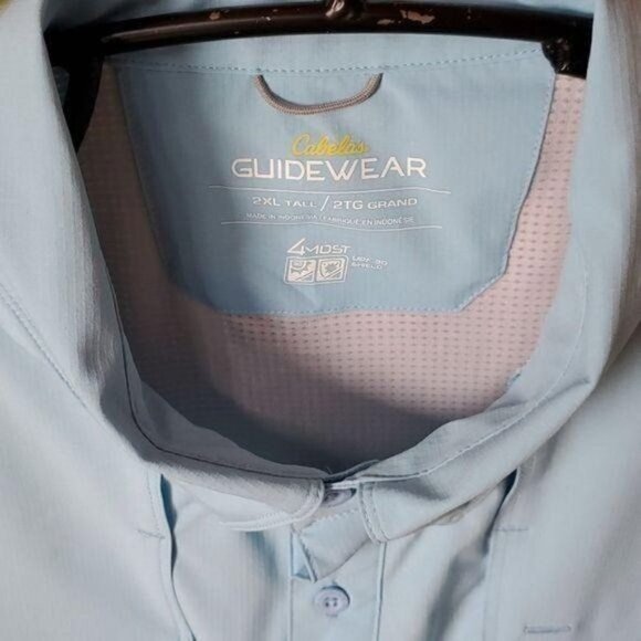 Cabela's Guidewear Fishermen Vented Lt. Blue Casual Button Down SS Sz. XXL Shirt - Picture 3 of 15
